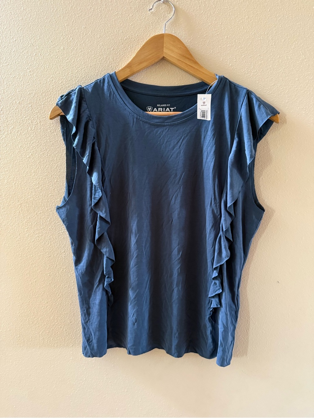 Ariat Slate Blue Ruffle-Trim Tank